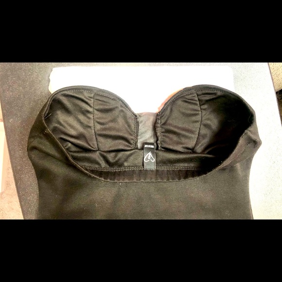 WINDSOR strapless black mini dress with white detail and mesh cleavage size M - Picture 9 of 11